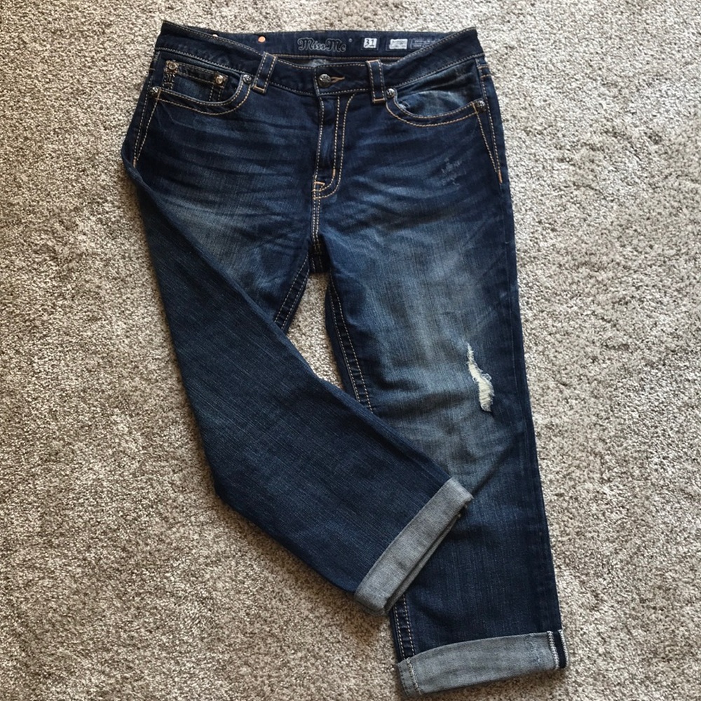 Miss Me Boyfriend Cuffed Capris 31